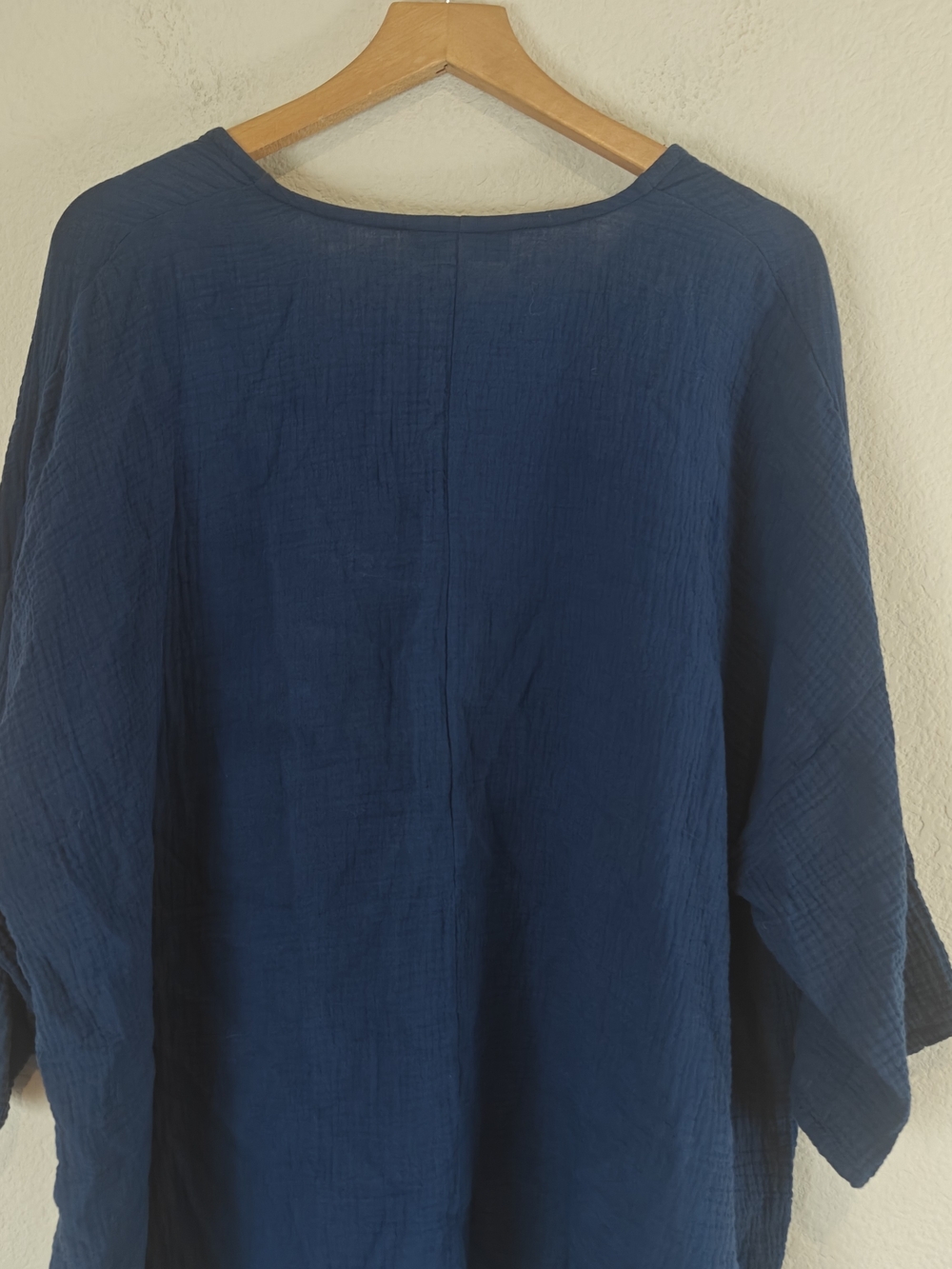 Bryn Walker Bax Cotton Gauze Sharkbite Tunic Top Blue Oversized V-Neck XS - Picture 10 of 11